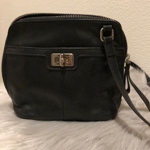 B. Makowsky Black Leather Bag